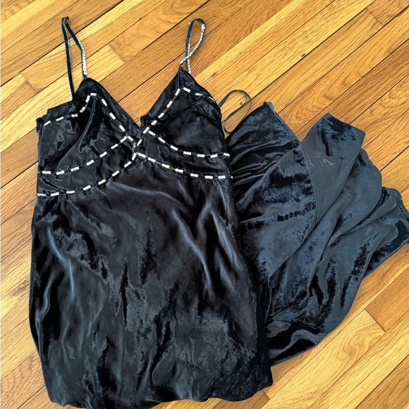 LoveShackFancy Black Velvet Corrino Dress